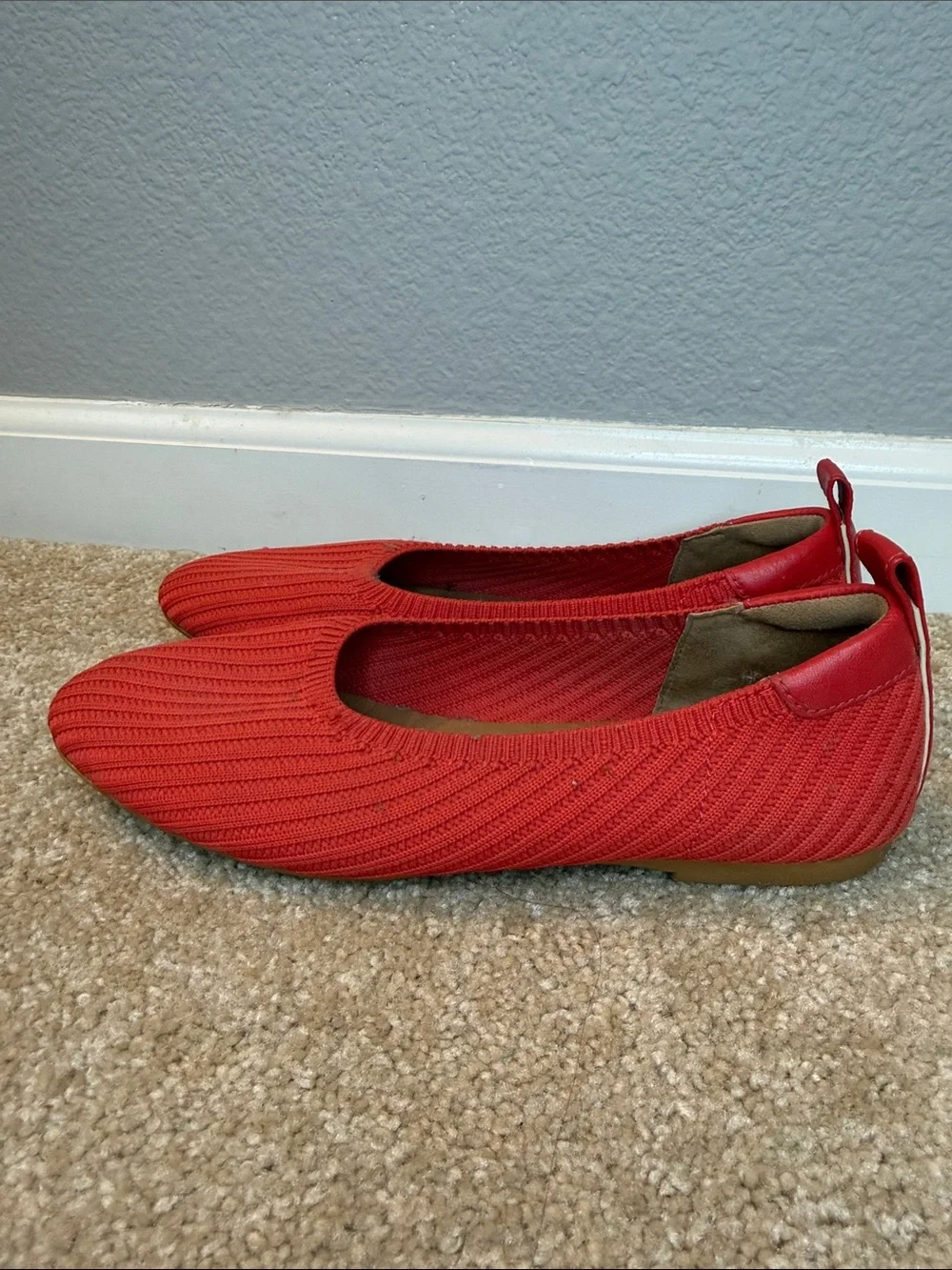 Everlane Day Glove Flats in Red Knit Ballet Flats Size 7 - Picture 5 of 8